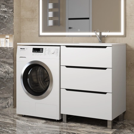 Тумба под стиральную машину Uperwood Tanos 120 291020259 белая/графит фото