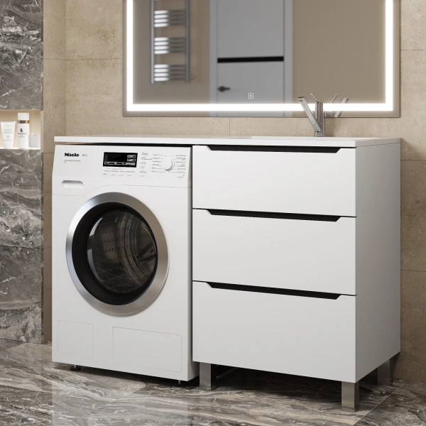 Тумба под стиральную машину Uperwood Tanos 120 291020259 белая/графит фото