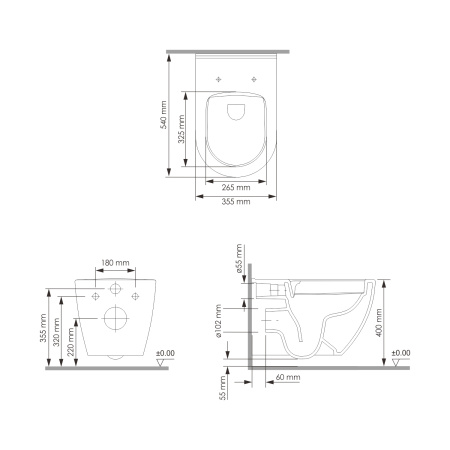 Подвесной унитаз безободковый WasserKRAFT Mindel H002.E034 с сиденьем фото