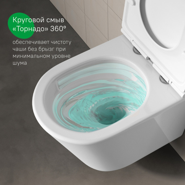 Подвесной унитаз со смывом торнадо Iddis Ray RAYRDSEi25 с сиденьем фото