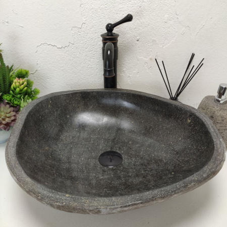 Накладная раковина из речного камня RS01520 (51*45*15) 50E фото