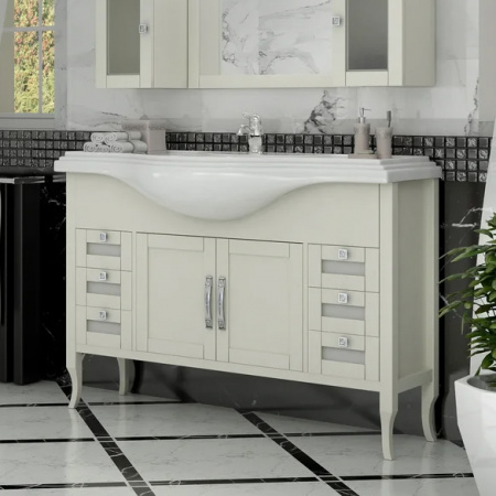 Тумба с раковиной Opadiris Мираж 120 00-00000057 слоновая кость фото