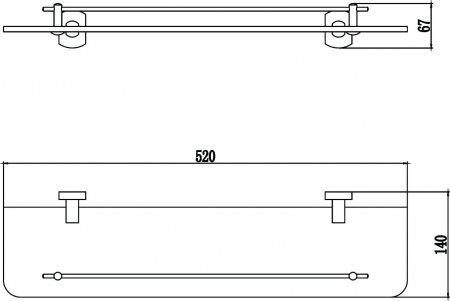 Полка стеклянная Savol 99 S-009991 фото
