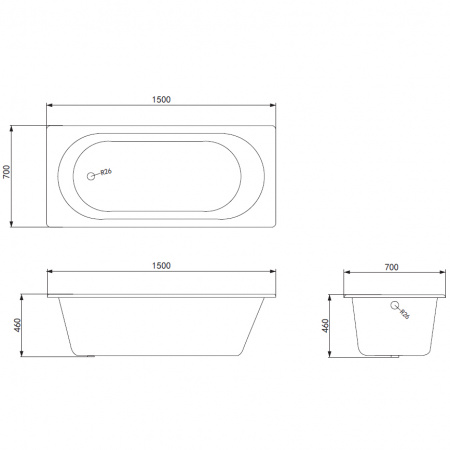 Чугунная ванна Timo Standard 3V 150x70 с ручками фото