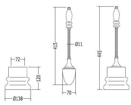 Ершик для унитаза напольный Devon & Devon Dorothy 2DOR417BR бронза фото