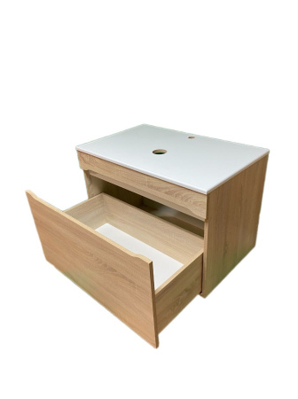 Тумба под раковину Sintesi Style STL.W7817 столешница белая / дуб сонома фото