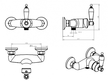 Смеситель для душа Boheme Vogue Crystal 204-CRST фото