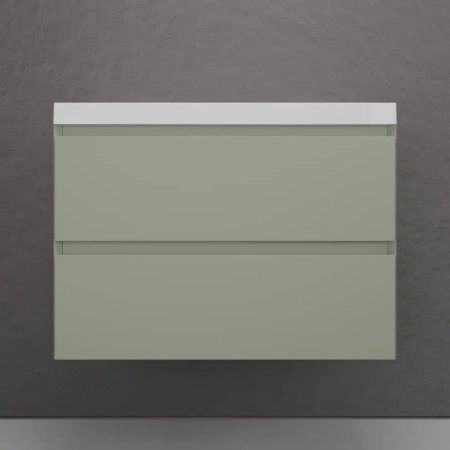 Тумба подвесная под раковину Style Line Манхэттен 80 ЛС-00002361 олива фото