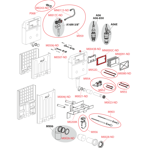 Бачок скрытого монтажа AlcaPlast Alcamodul AM100/1000 фото