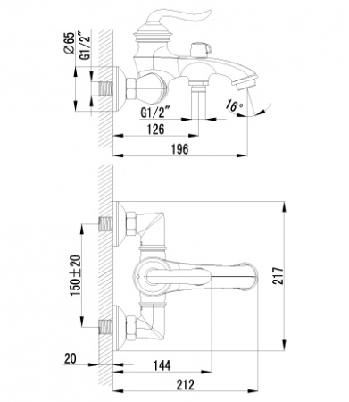 Смеситель для ванны с душем Lemark Brava LM4712G фото