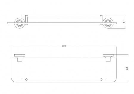 Полка стеклянная Savol 79 S-007991 фото