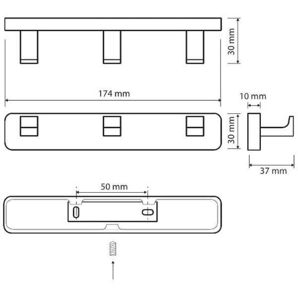 Вешалка для полотенец Bemeta Via 135006242 хром фото