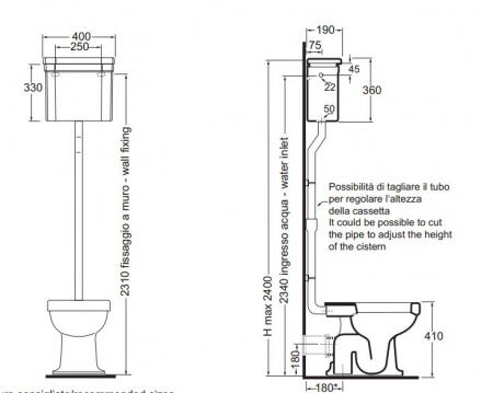 Унитаз напольный с высоким бачком Azzurra Giunone GIU100/P bi золото фото