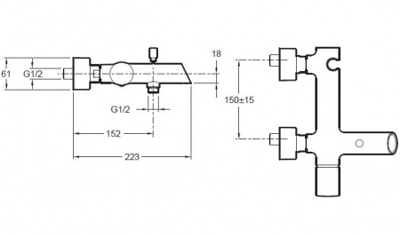 Смеситель для ванны с душем Jacob Delafon Toobi E8963-CP фото