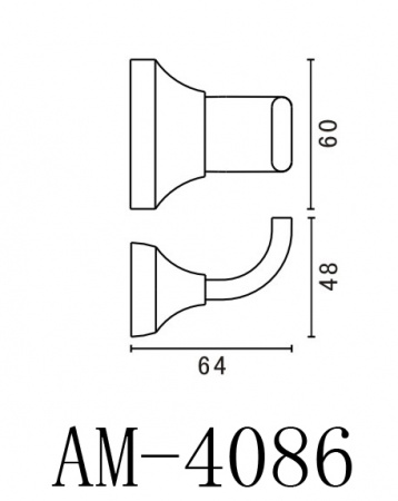 Крючок для ванной одинарный Art&Max Ovale AM-E-4086 хром фото