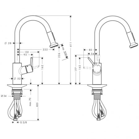 Смеситель для кухни Hansgrohe Talis S2 Variarc 14877000 фото