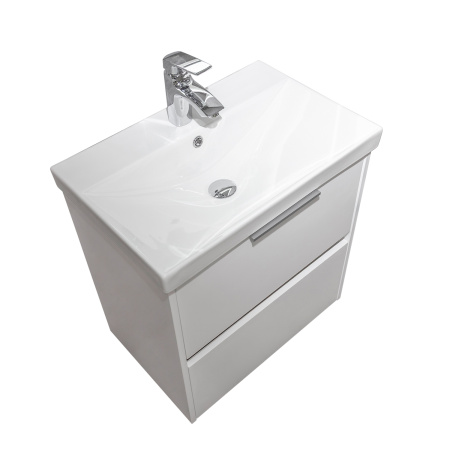 Тумба с раковиной Comforty Селенга-60 00-00022139CF белый глянец фото