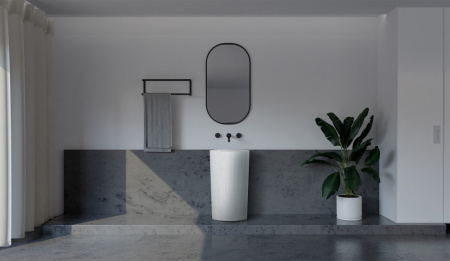 Напольная раковина Abber Stein AS2504-H 50x32 белая матовая фото