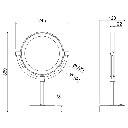 Косметическое зеркало с подсветкой Timo Saona 13276/17 золото матовое фото