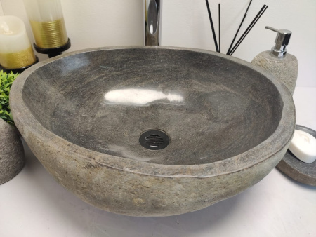 Накладная раковина из речного камня RSM0608 (48*41*15) фото