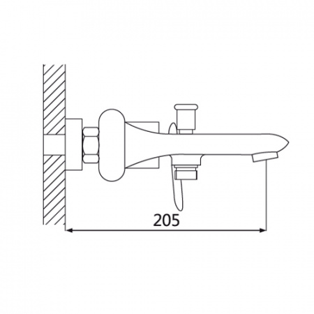 Смеситель для ванны с душем Oute T42 T4202 фото