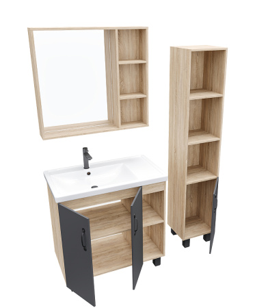 Тумба под раковину Grossman Флай 80 108002 серая фото