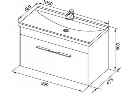 Тумба с раковиной Aquanet Августа 100 00225443 фото