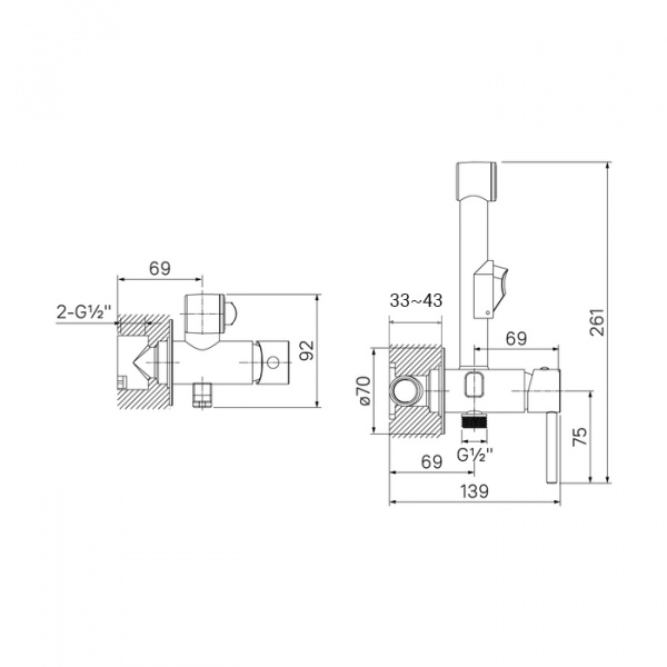 Гигиенический душ со смесителем Iddis Spring 003BNR0i08 фото