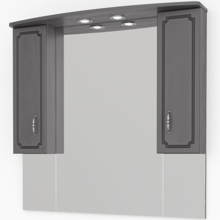 Зеркало-шкаф Kaksa Патина 004488 105 см серый с черным фото