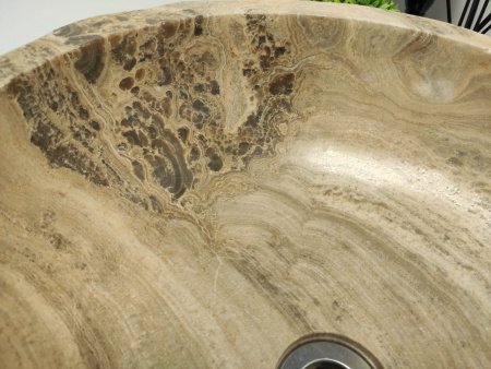 Накладная раковина из оникса Indo Erozy brown EO-00434 фото