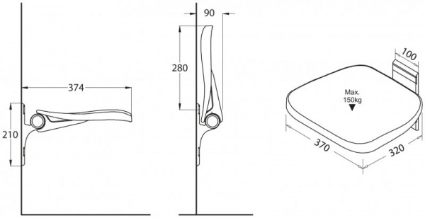 Сиденье для душа откидное BelBagno Cubo BB32A фото