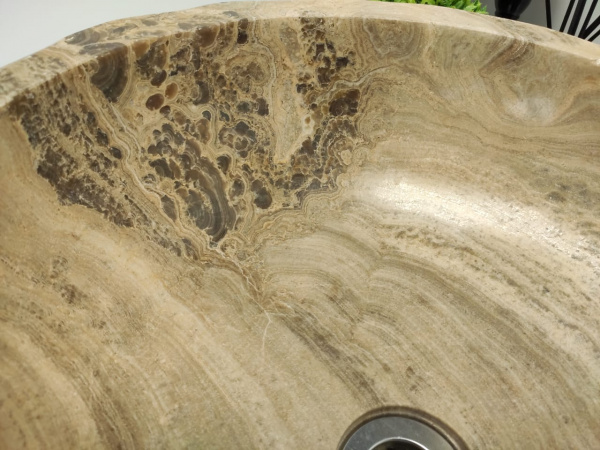 Накладная раковина из оникса Indo Erozy brown EO-00434 фото