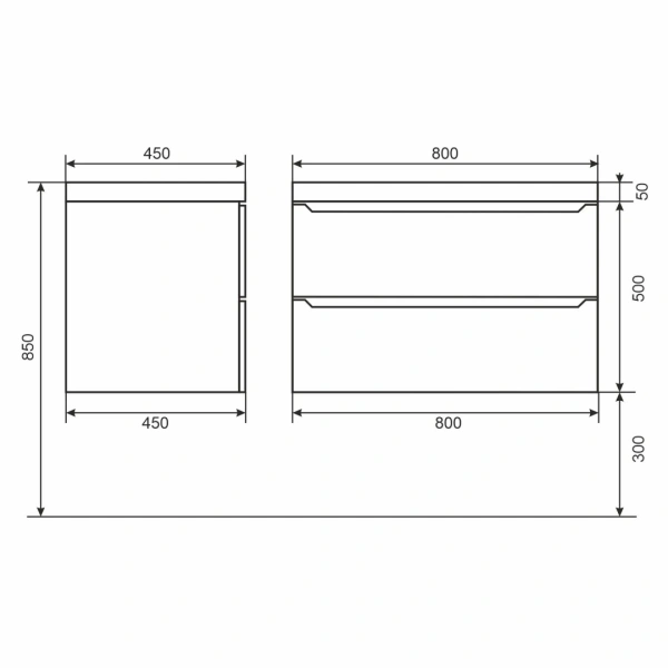 Тумба под раковину Uperwood Tanos 80 291020232 черная матовая фото