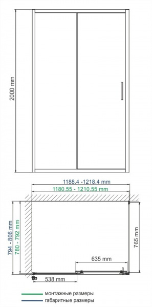 Душевой уголок WasserKRAFT Main 41S15 110x90 фото