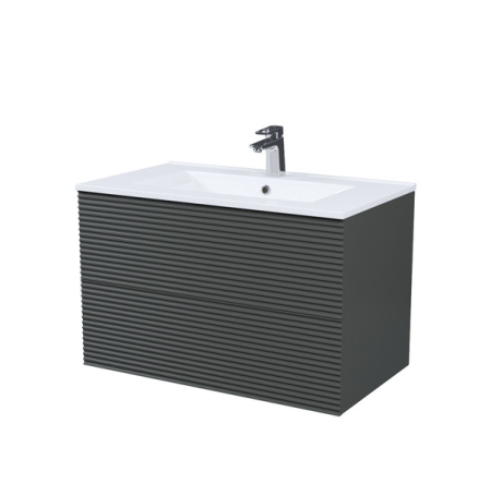 Тумба с раковиной Iddis Bild BIL80G0i95K темно-серая фото