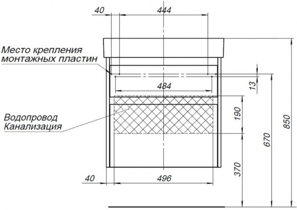 Тумба с раковиной Aquanet Nova Lite 60 00254695 фото