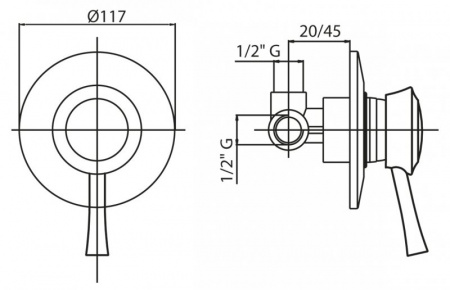 Смеситель для душа Cezares Giubileo GIUBILEO-DIM-01 (с внутренней частью) фото