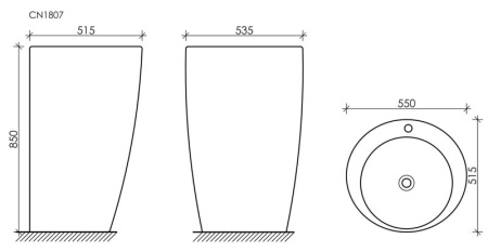Напольная раковина Ceramica Nova 850 CN1807 белая фото