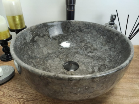 Раковина из мрамора Indo Bowl Black Small BM-00350 фото