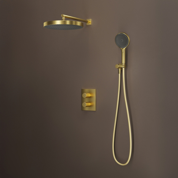 Душевая система скрытого монтажа с термостатом Iddis Duna DUNMG0Ti67 матовое золото фото