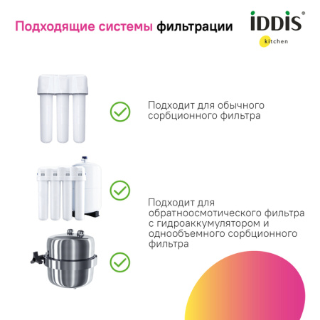 Смеситель для кухни под фильтр Iddis Ace Ace ACEBLFFi05 черный матовый фото