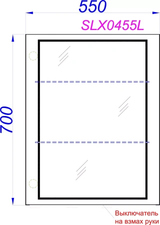 Зеркальный шкаф с подсветкой Aqwella Simplex SLX0455L 55 см L фото