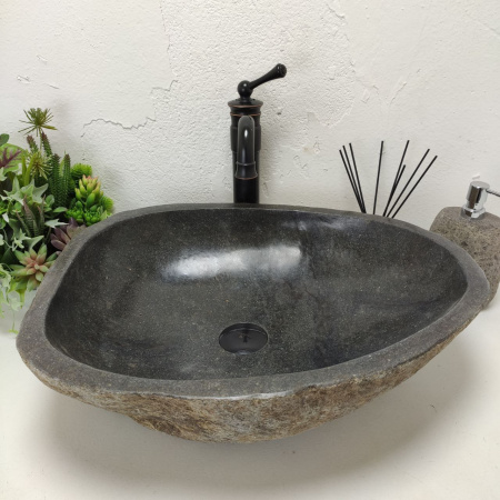 Накладная раковина из речного камня RS01471 (54*44*15) B102 фото