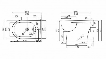Биде напольное Della Globus DE3114000018 фото