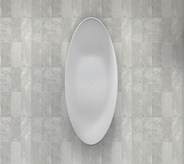 Ванна из искусственого камня Abber Stein AS9633 180x80 белая матовая фото