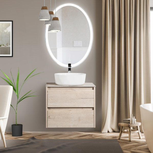 Зеркало с подсветкой и кнопочным выключателем BelBagno SPC-VST-600-800-LED-BTN 60x80 фото