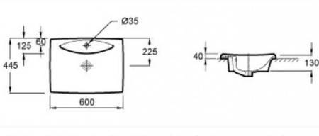 Раковина встраиваемая Jacob Delafon Escale E1289 60 см фото
