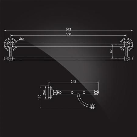 Полочка для полотенец Elghansa Praktic Gold PRK-205-Gold фото