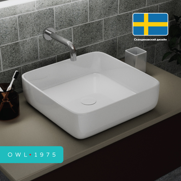 Накладная раковина OWL 1975 Vind OWLB191035 38x38 фото