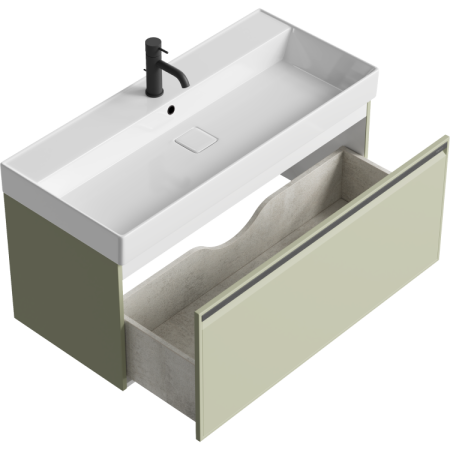 Тумба под раковину Aqwella Pure 100 PUR0110SH шалфей зеленый фото